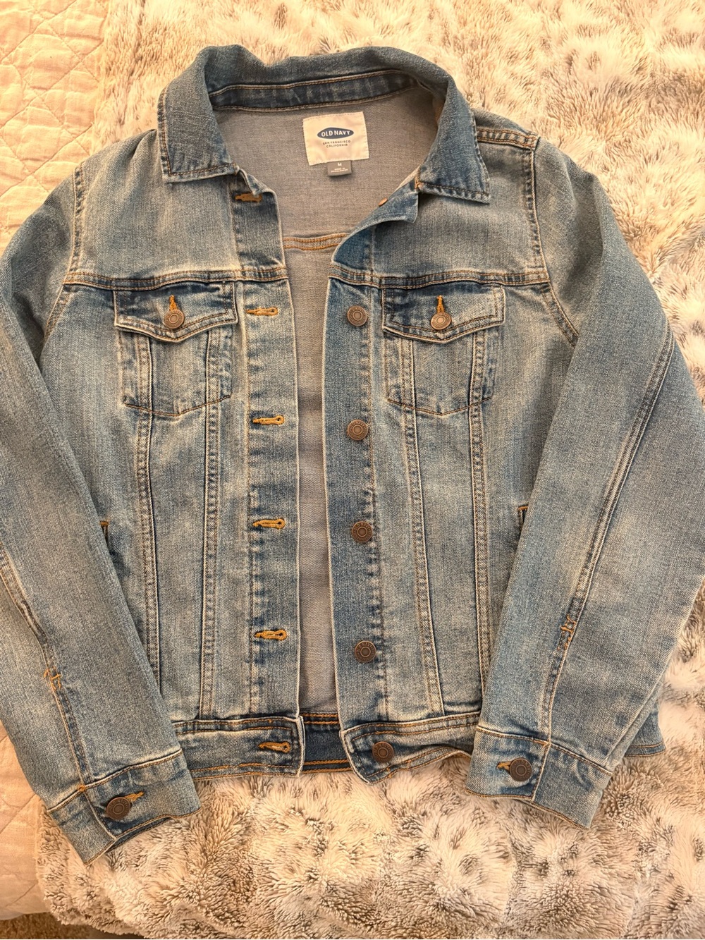 Old Navy Medium Wash Denim Jacket - Light Blue